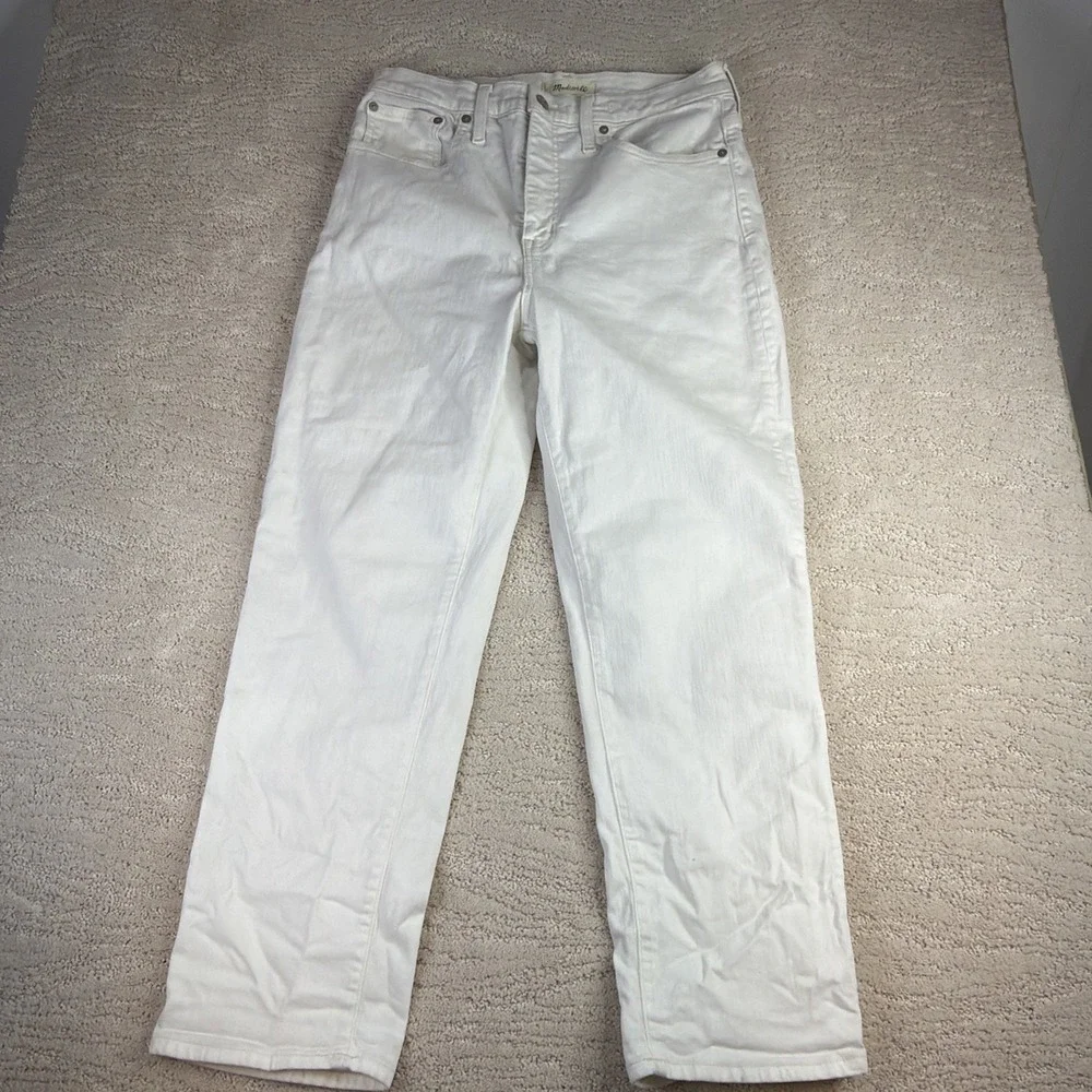 Women's‎ Madewell Size 29 Classic Straight Jean White High Rise